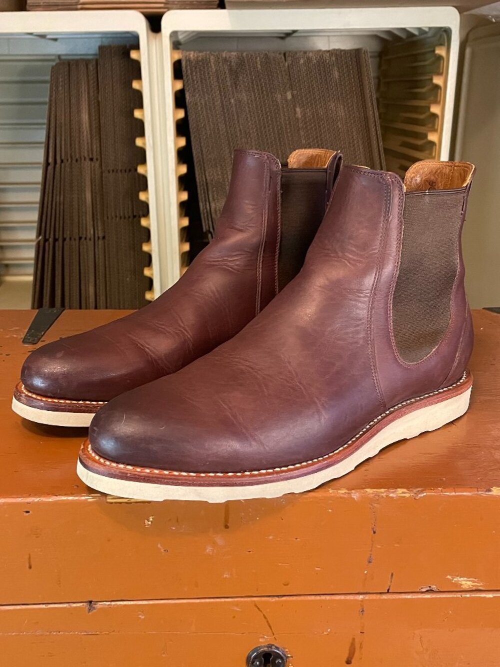 TECOVAS The Luke Men's Size 11.5 D Brown Leather Western Chelsea Ankle Boots